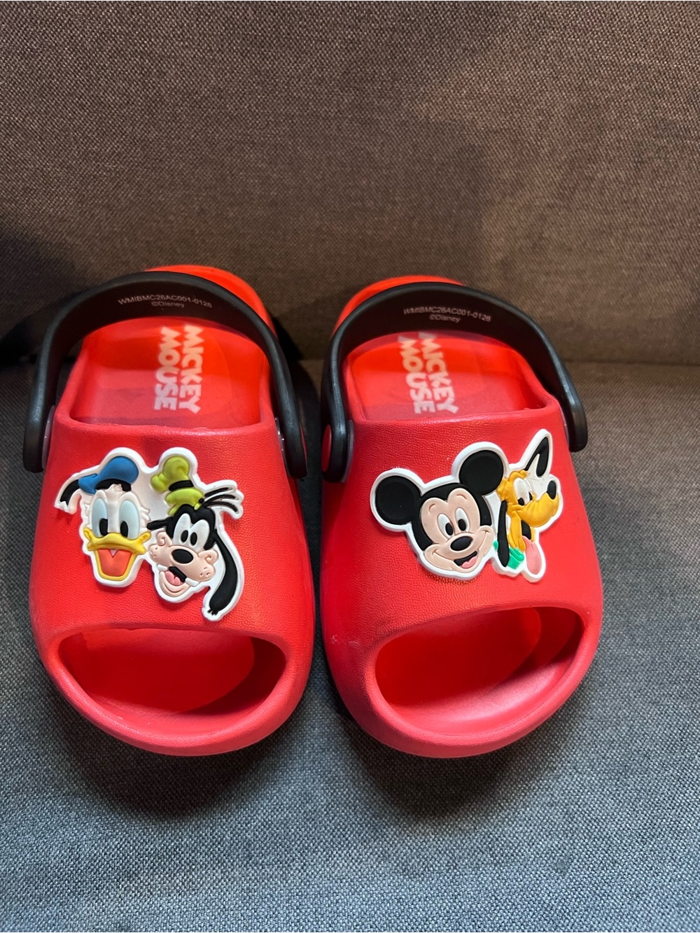Kids Red Clog Sandals with Character Charm